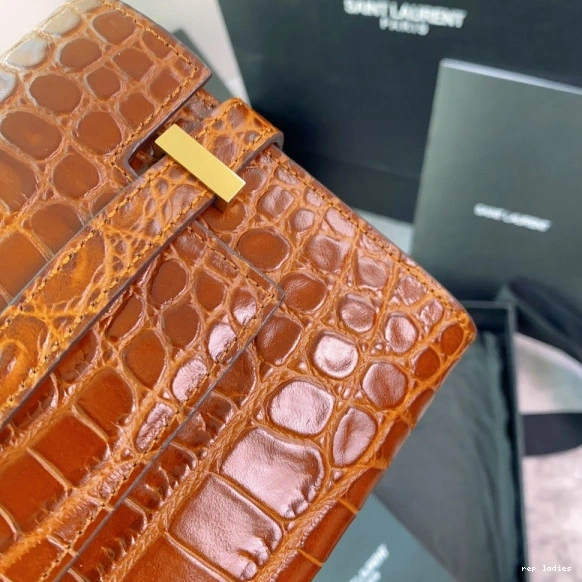 Repladies REP YSL CROCODILE-EMBOSSED MANHATTAN CLUTCH IN LEATHER 0712